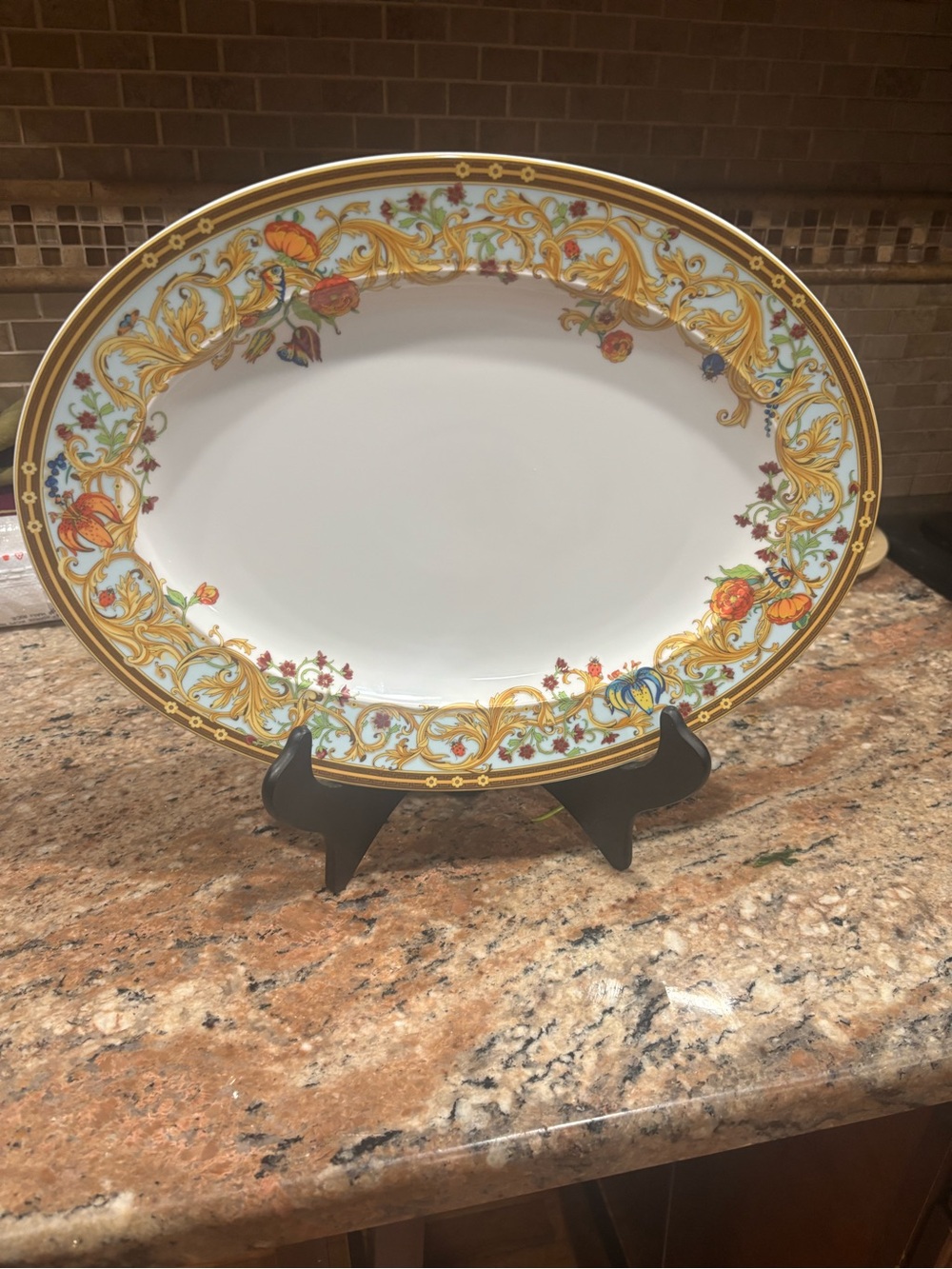 Porcelain Le Jardin De Versace By ROSENTHAL Butterfly Garden Platter 15.75"